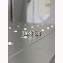 5 Stone White Round Cut Cubic Zirconia In 925 Sterling Silver Ring For Engagement