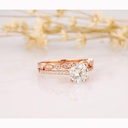 Bridal Set White Round Cut Cubic Zirconia In 925 Sterling Silver Ring For Engagement