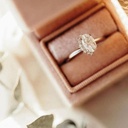 Art Deco White Oval Cut Cubic Zirconia In 925 Sterling Silver Ring For Engagement