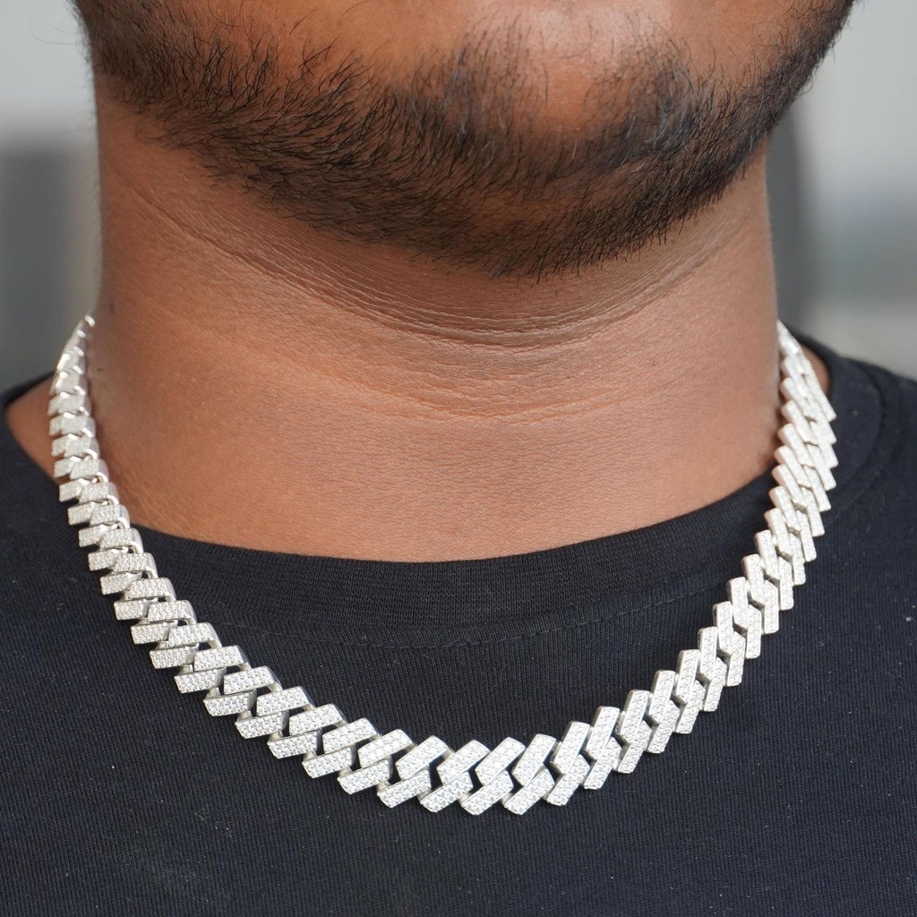 Moissanite 925 Sterling Silver Link Cuban Chain