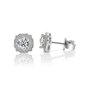  Round Moissanite Diamond Stud Earring