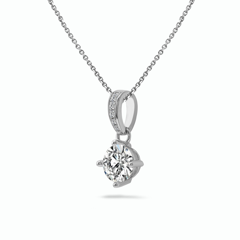  Round Moissanite Diamond Pendant