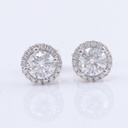  Round Moissanite Diamond Studs Earring