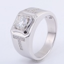  Round Moissanite Diamond Men's Ring