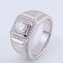  Round Moissanite Diamond Men's Ring