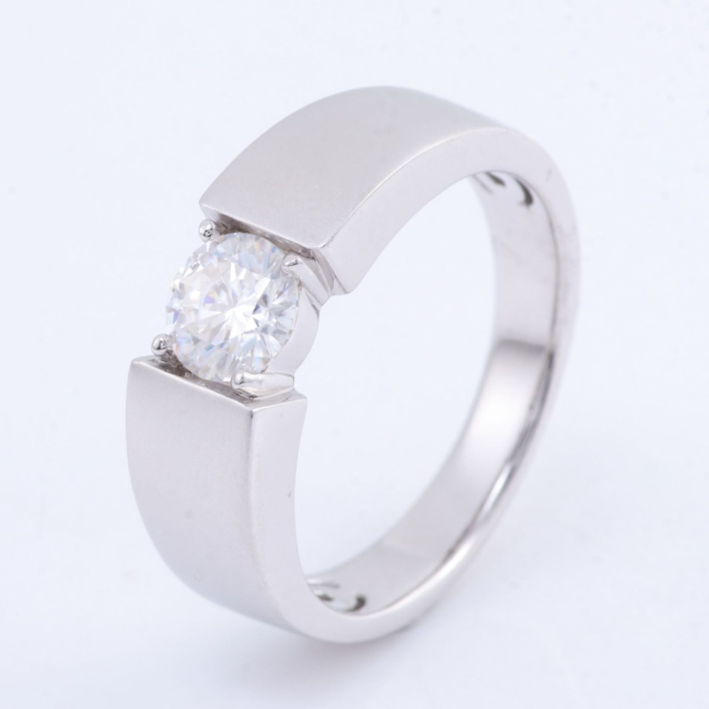  Round Moissanite Diamond Men's Ring