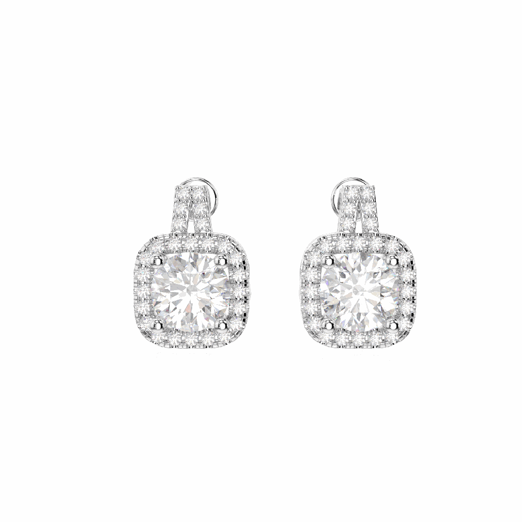  Round Cut Solitaire Stud Earring For Women