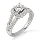Round Diamond Halo Engagement Ring for Women