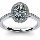 Halo Moissanite Engagement Ring Oval Cut For Women 