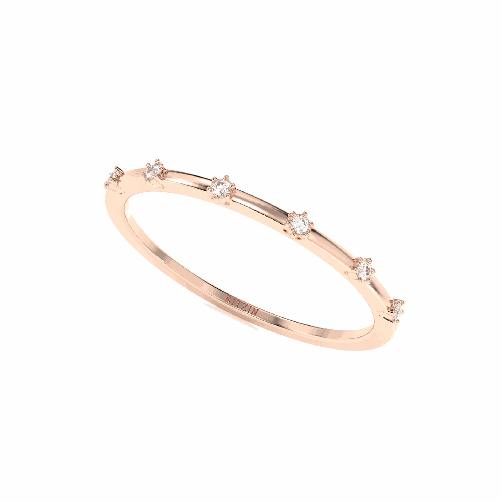 Round Diamond Band Engagement Band for Women