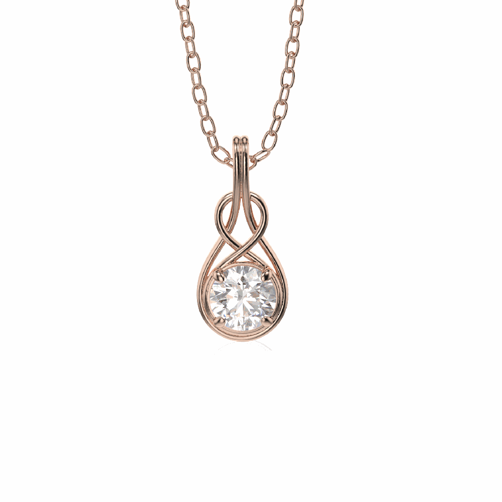 1.00ctRound Diamond Fancy Pendant For Women
