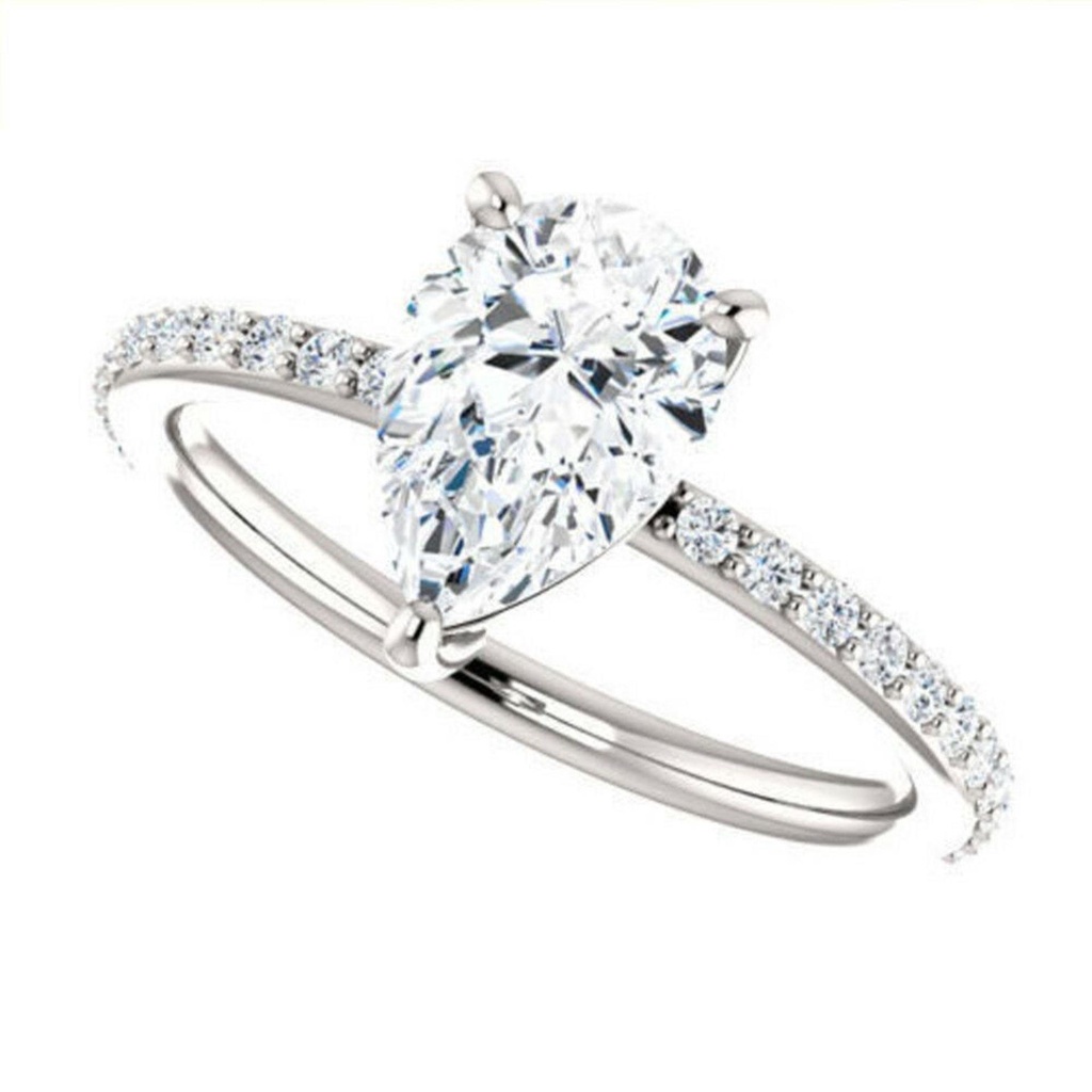 Pear Diamond Engagement Ring for Women