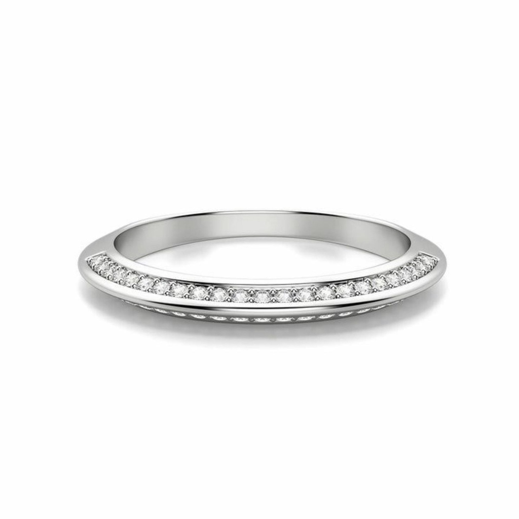 Round Diamond Band Engagement Ring for Women