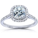  Cushion Cut Halo Engagement Ring