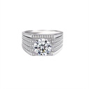  Men Ring 18K White Gold Plated Silver