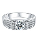  Men Ring 18K White Gold Plated Silver.