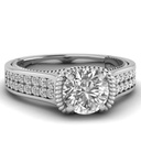 Vintage  Round Shape Excellent Cut Engagement Ring For Women