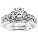 White Round Brilliant Shape Beautiful Ring Set