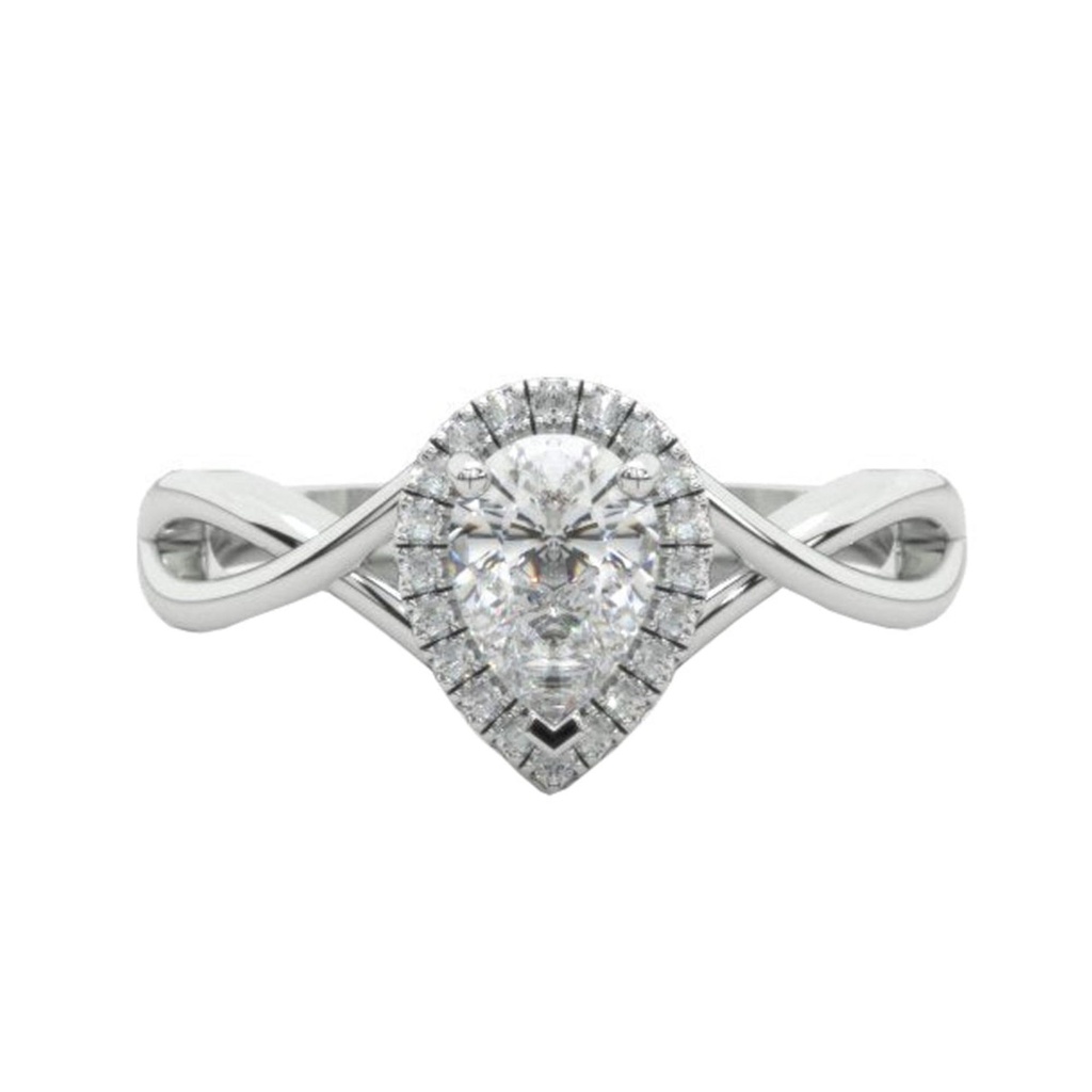 Pear Cut Halo Engagement Rings Women