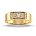 18K Gold and Men's Diamond Ring