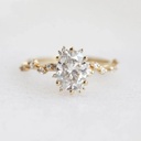 Oval Cut Lab Grown Diamond Ring, Antique Edwardian Diamond Ring, Solid 14K Gold, Statement Cluster Ring, Beautiful Mid-Century Ring