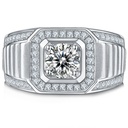  Round Cut Solitaire with Accents Ring For Men