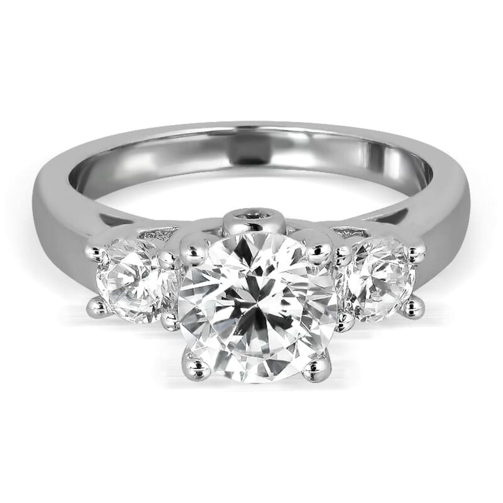 Round Cut Three Stone Engagement Ring for Women