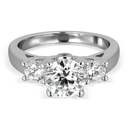 Round Cut Three Stone Engagement Ring for Women