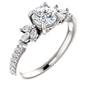 Round Cut Stone Engagement Ring for Women