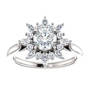 Round Cut Stone Halo Engagement Ring for Women