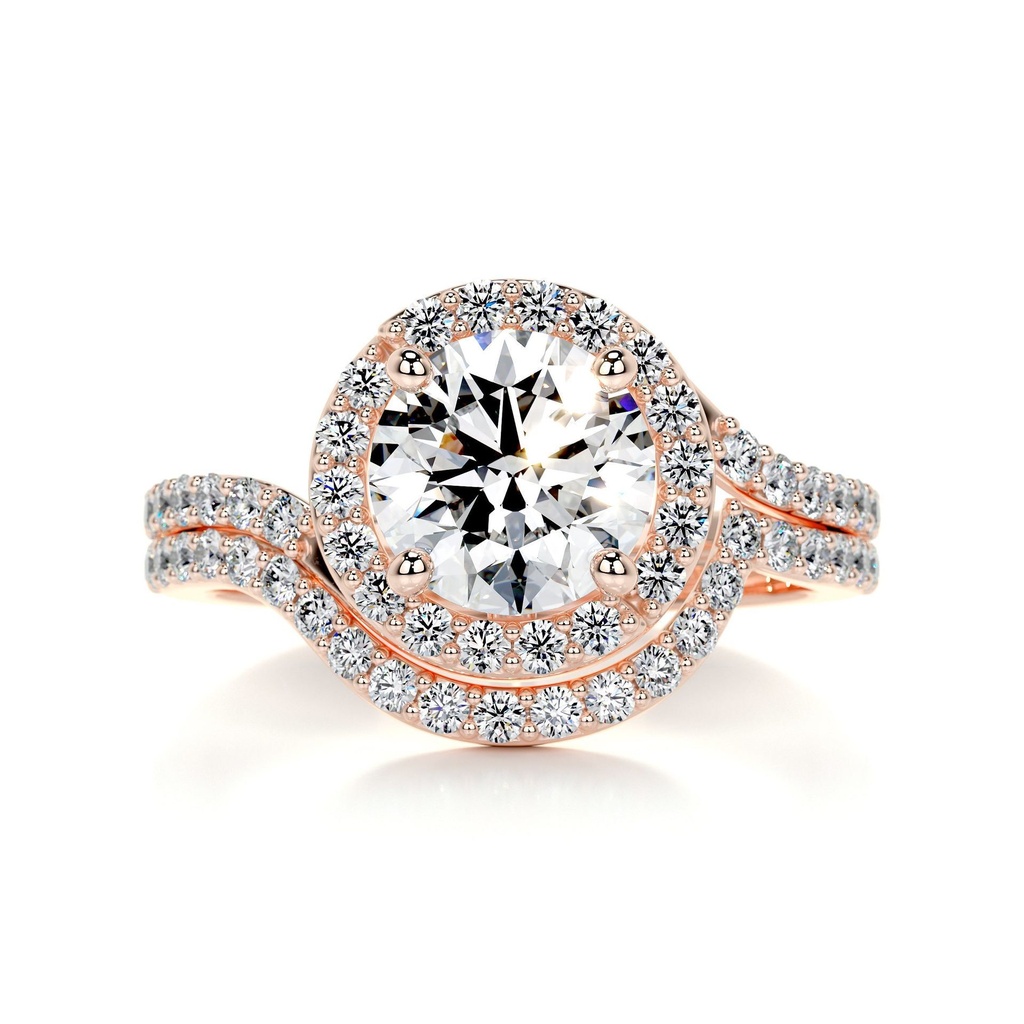Diamond Bridal Set    -14K Rose Gold