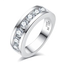 Round Diamond Engagement For men Ring 18K Gold Plated Silver