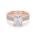 Emerald Diamond Bridal Set   -14K Rose Gold