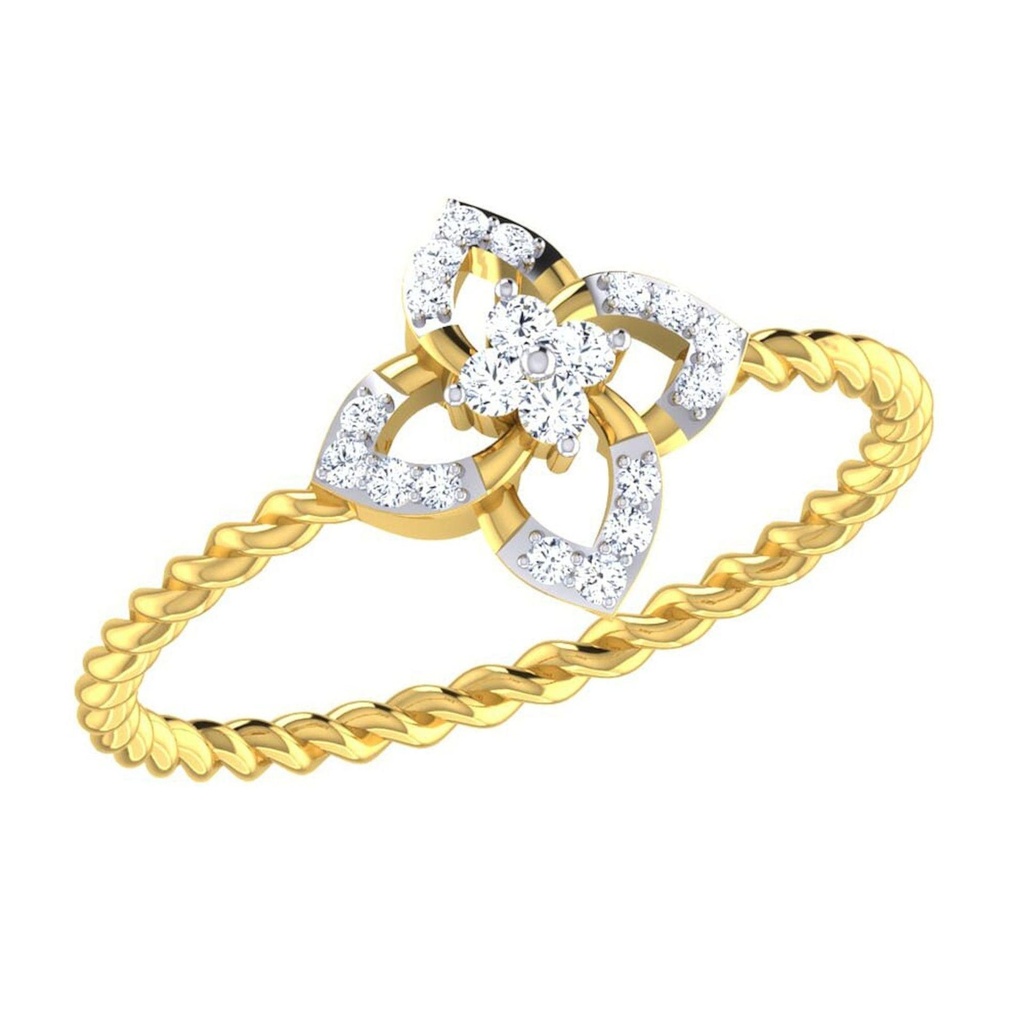 Art Deco Round Moissanite Engagement Women Ring