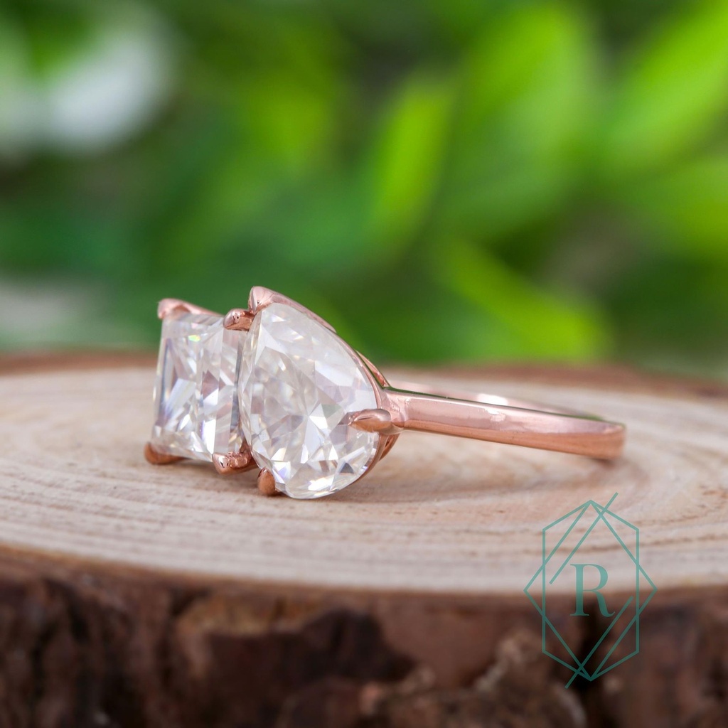 Pear & Princess Diamond Engagement Ring for Women