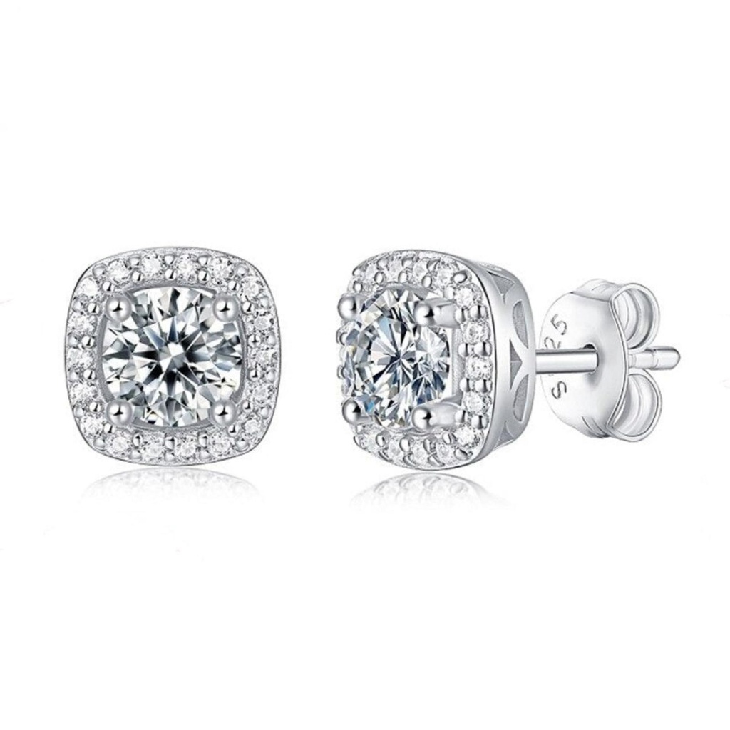 Luxury Earring 18K White Gold Plated Silver