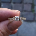  Classic Radiant Cut Lab Grown Diamond Engagement Ring/Art Deco Radiant Cut Lab Created Diamond Wedding Ring/14K Solid Gold Ring