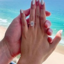 Emerald Cut vintage moissanite ring, delicate moissanite wedding ring for women, moissanite diamond anniversary ring