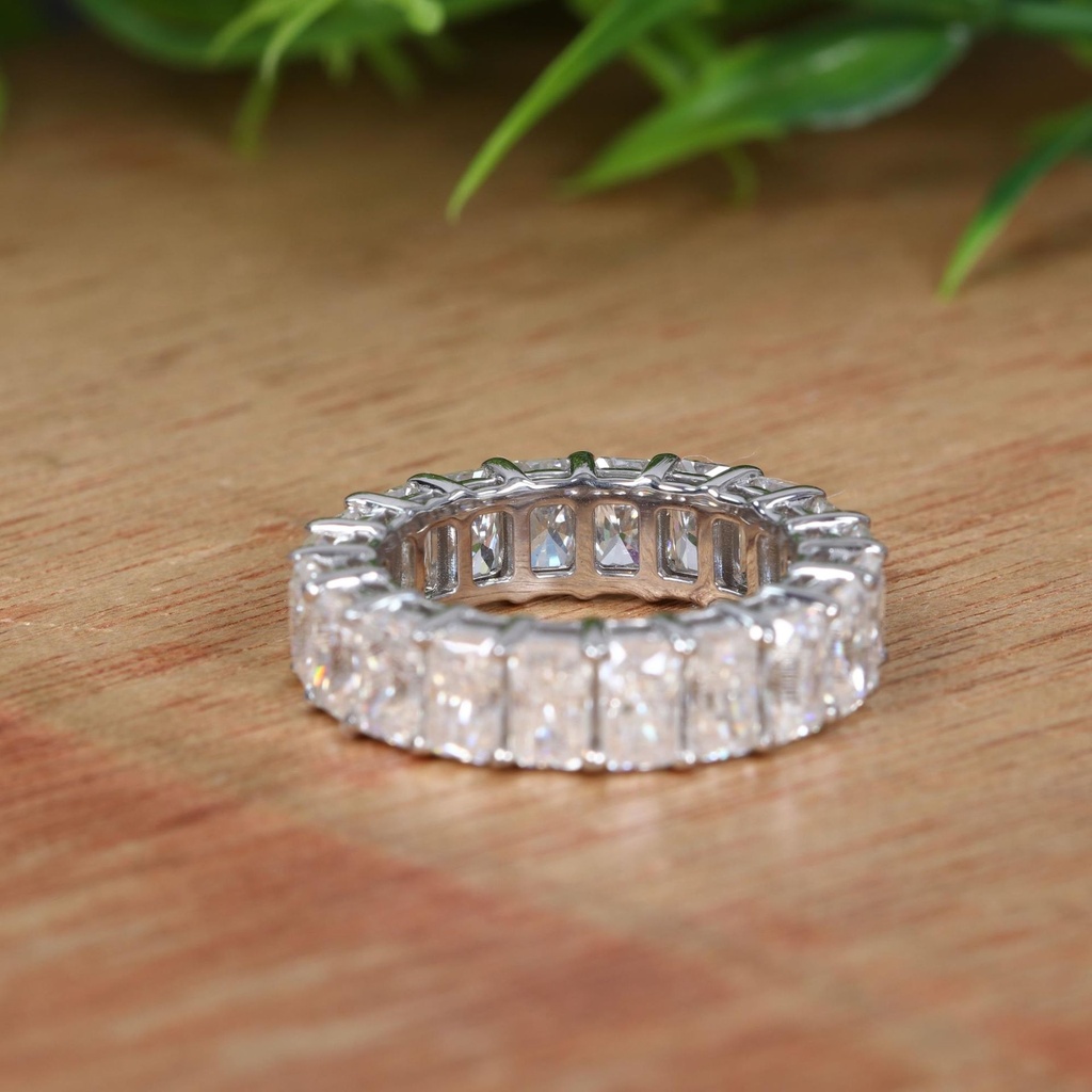Radiant Diamond Band Engagement Ring for Women