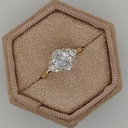  Oval Lab Grown Diamond Engagement Ring, 14K White Gold, With Side Round Diamonds