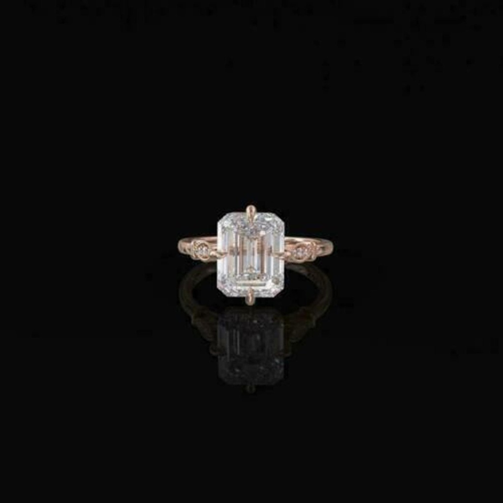 Emerald Cut Stone  Anniversary Ring for Her