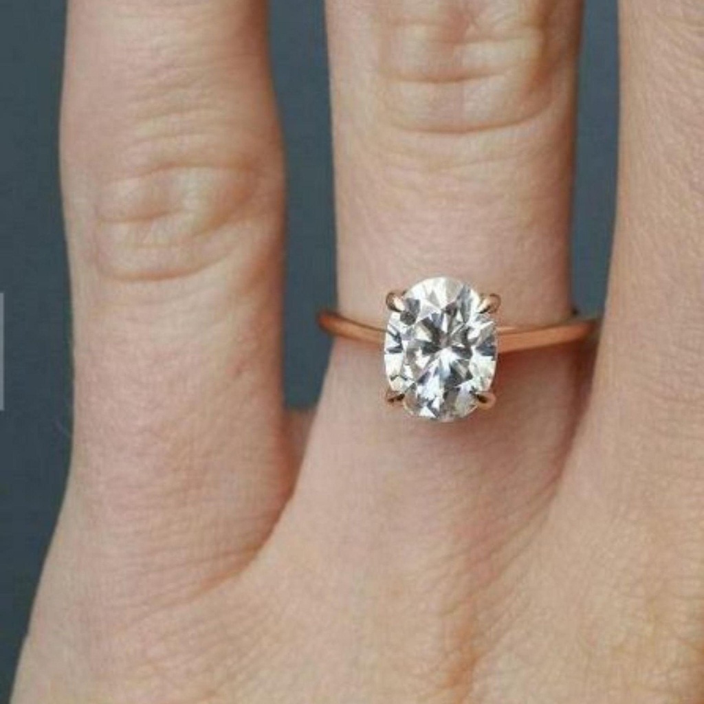  Oval Diamond Engagement Ring for Women
