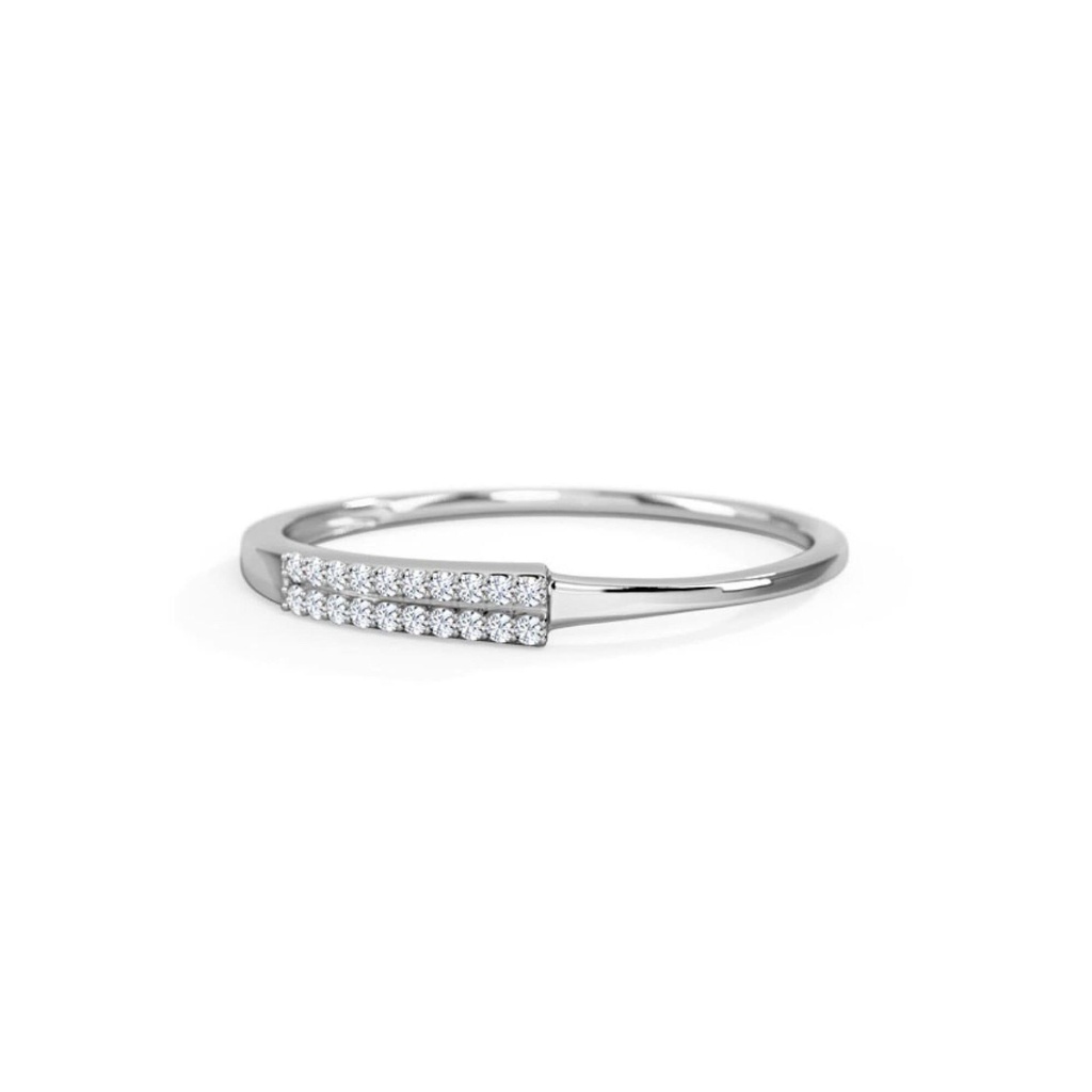 18K Gold Half Eternity Ring - Wedding Band - Stacking Rings -Minimalist Ring -Moissanite Eternity Ring - Dainty Eternity Ring - Wedding Band