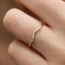 Round Diamond Band  Engagement Ring For Women