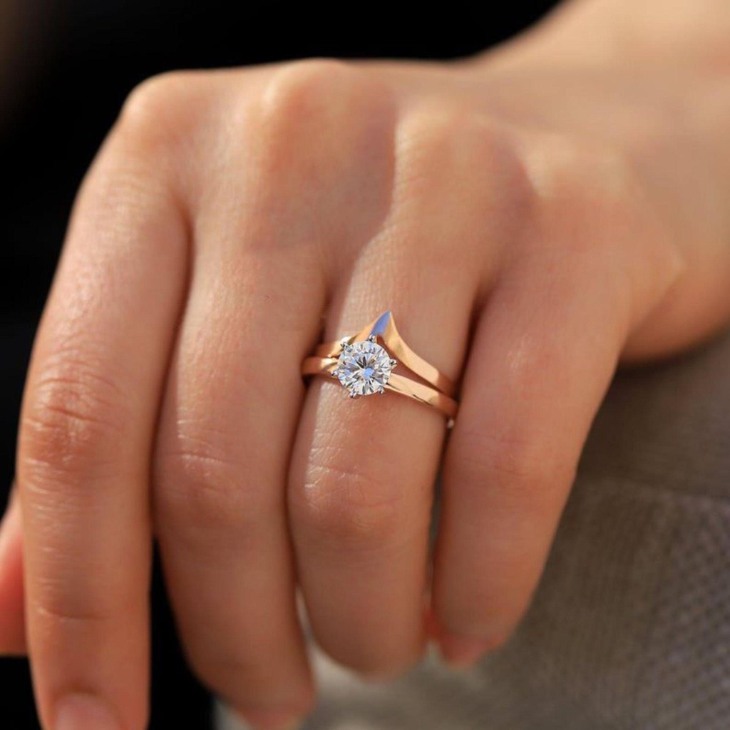 Round Diamond Bridal Ring For Women