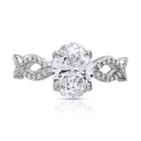 Vintage Oval Lab Grown Diamond Infinity Band Engagement Ring, 14K White Gold, IGI CERTIFIED