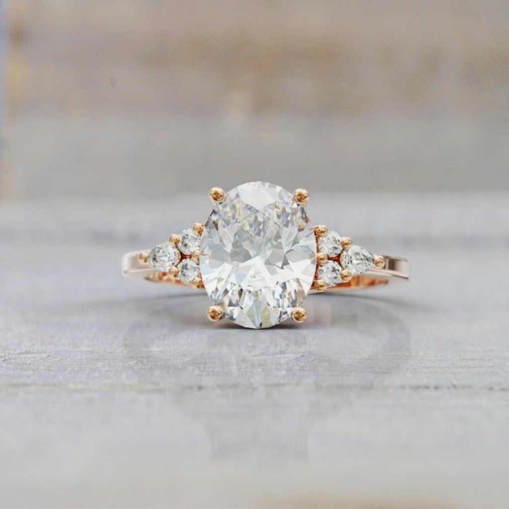 Oval Diamond Engagement Ring for Women