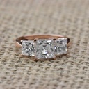 Princess Diamond Three Stone Engagement Ring for Women