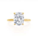 Hidden Halo White Elongated Cushion And Round Cut Cubic Zirconia In 925 Sterling Silver Ring For Engagement