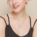 925 Sterling Silver Round Brilliant Cut White Cubic Zirconia Solitaire Pendant Necklace For Women